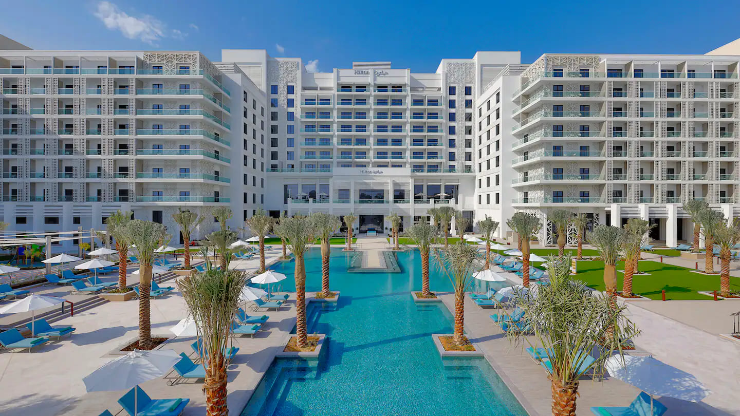 Hilton Abu Dhabi Yas Island Pool Facade Day